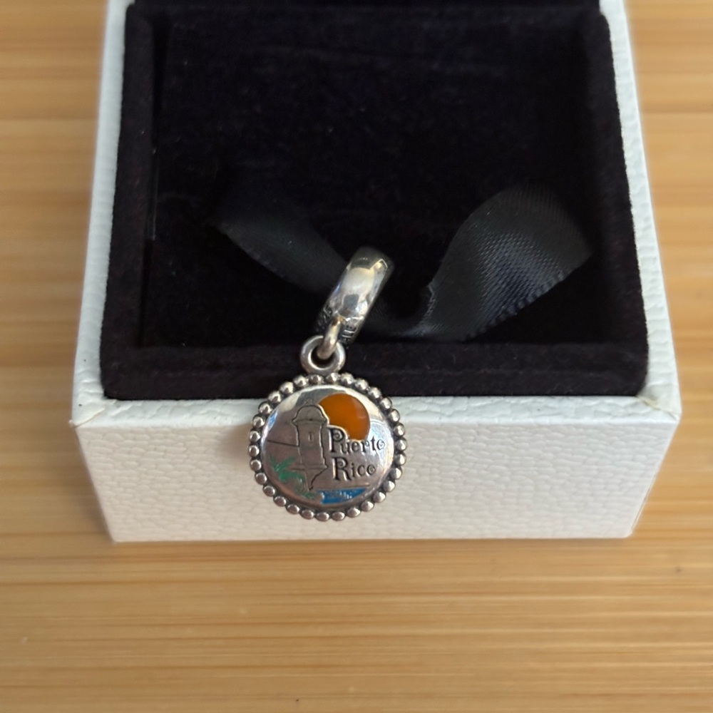 Limited Edition Pandora Silver Puerto Rico Charm with Color Accents - Picture 2 of 5